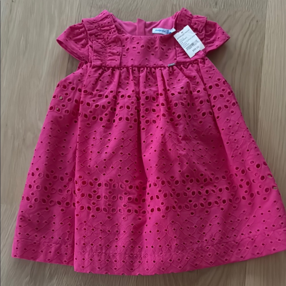 Pink Eyelet Kids Dress